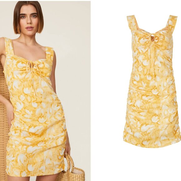 XS - LOUNA - Yellow Printed Mini Dress Rent the Runway RTR $200 msrp - Picture 1 of 11